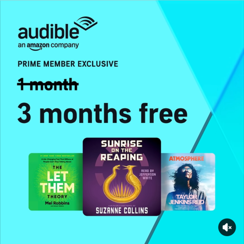 Prime member exclusive: 3 months free from Audible Prime member exclusive: 3 months free from Audible