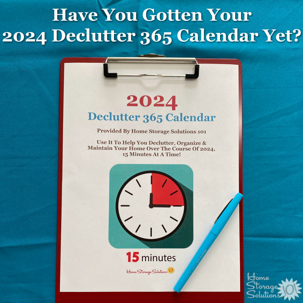 Get the full 2024 Declutter 365 calendar, a step by step plan to get your home decluttered without overwhelm {on Home Storage Solutions 101} #Declutter365 #DeclutteringHome #DeclutterTips