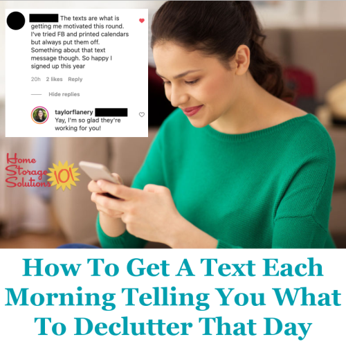 How to get a text each morning telling you what to declutter that day
