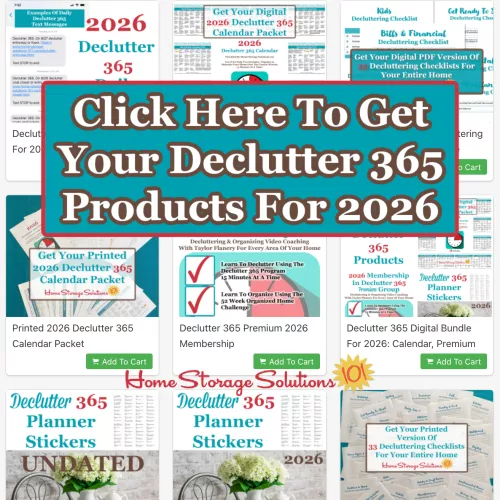 Declutter 365 products to help you declutter your home over the course of this year