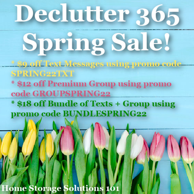 Declutter 365 spring sale {on Home Storage Solutions 101}