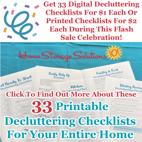 Click here to learn more about flash sale for 33 decluttering checklists