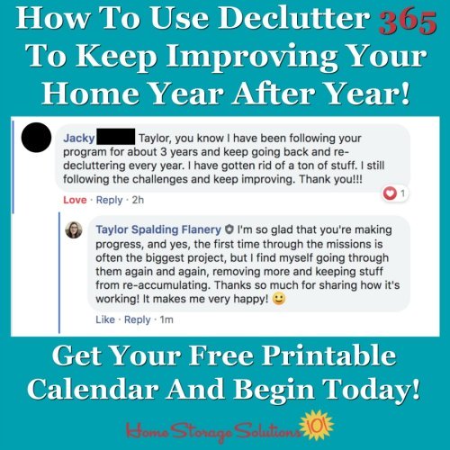 How to use Declutter 365 to keep improving your home year after year {on Home Storage Solutions 101} #Declutter365 #HowToDeclutter #DeclutteringTips
