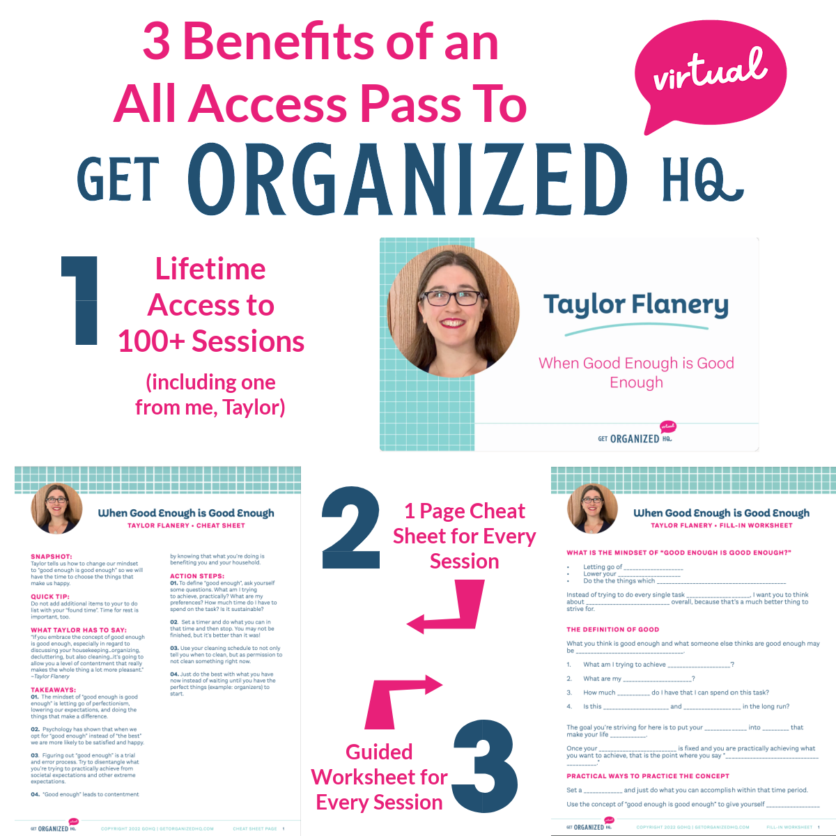 3 benefits to an All Access Pass to Get Organized HQ