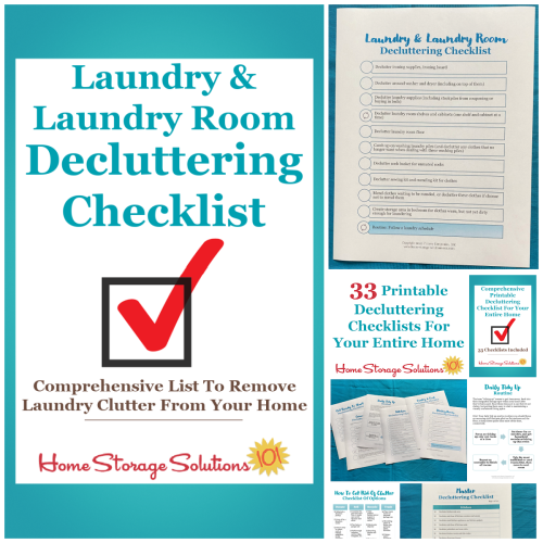 Get this laundry and laundry room decluttering checklist and 32 other decluttering checklists for your home {on Home Storage Solutions 101}