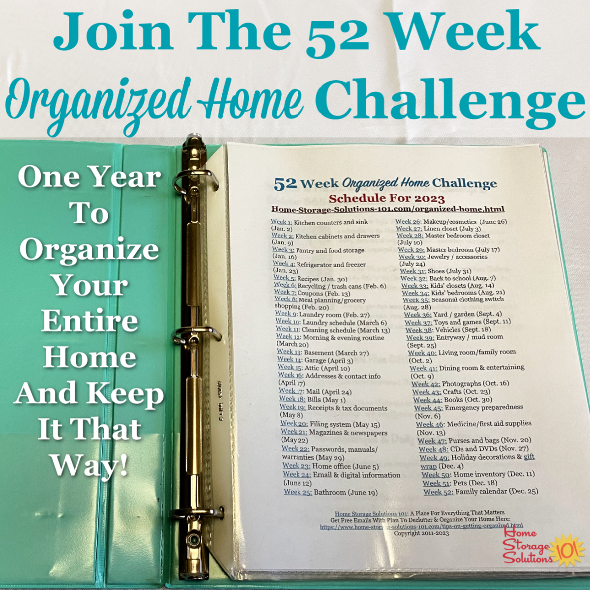Join the 52 Week Organized Home Challenge