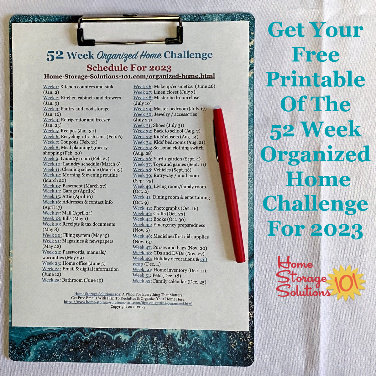Join the 52 Week Organized Home Challenge