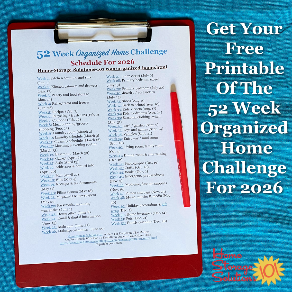 Join the 52 Week Organized Home Challenge