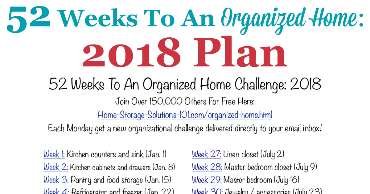 week list 2018 52 weeks to an organized home join the weekly challenges week list 2018 52 weeks to an organized home join the weekly challenges
