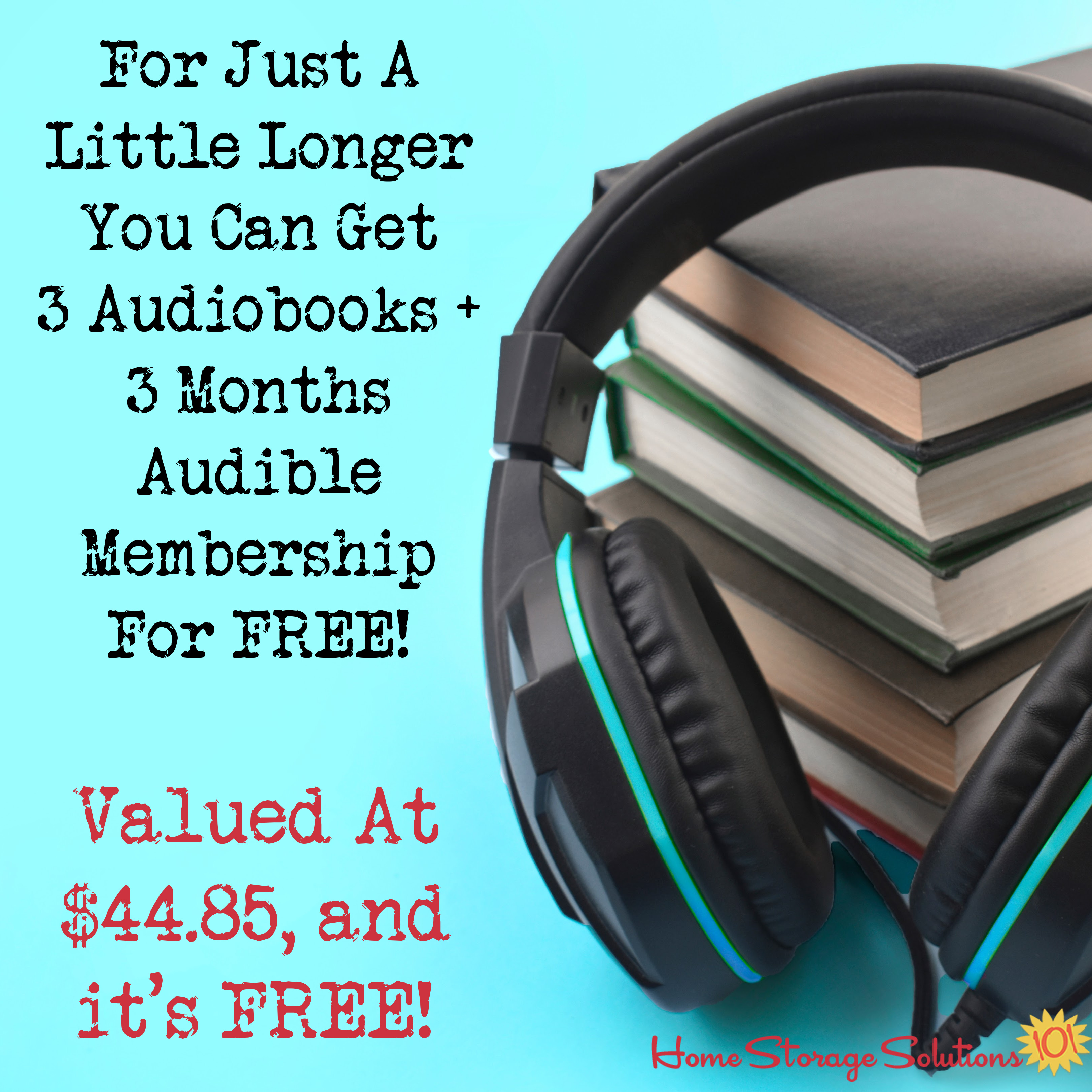 For just a little longer you can get 3 audiobooks plus 3 months Audible membership for FREE
