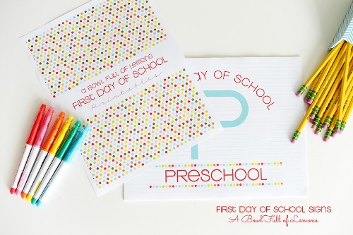 first day of school printables