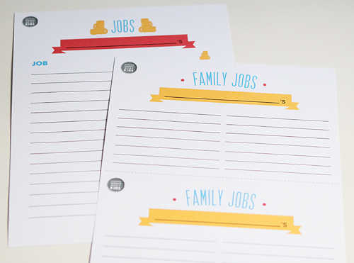 family and earning job charts