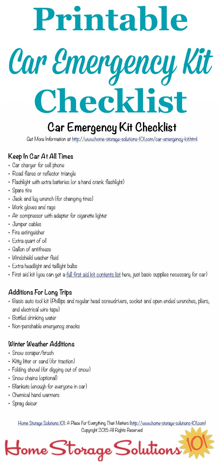 Free vehicle emergency kits