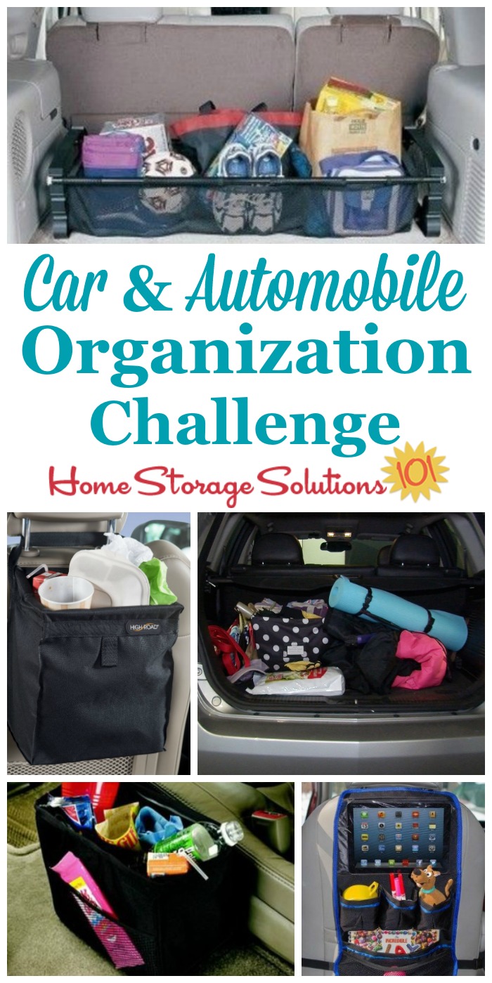 Step by step instructions for car organization so you don't have to be embarrassed to drive anyone around. Includes special tips for organizing your car with kids too! {part of the 52 Week Organized Home Challenge on Home Storage Solutions 101} #CarOrganization #OrganizeCar #CarOrganizer
