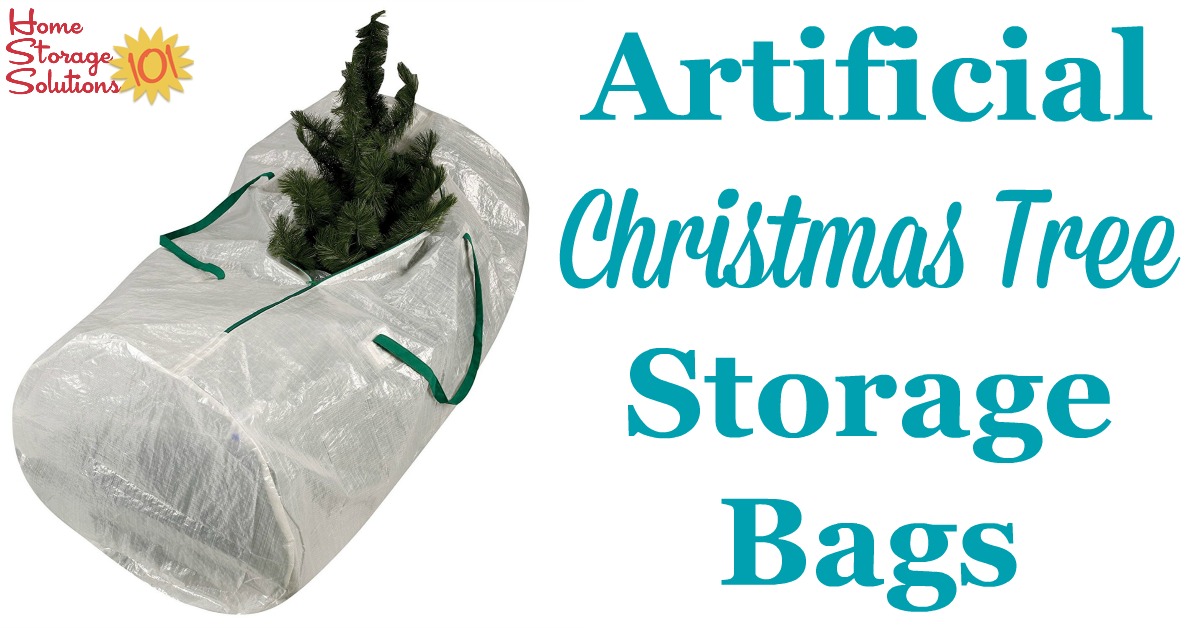 Artificial Christmas tree storage bags are great to make holiday decorating easy from beginning to end, since your tree stays clean and ready to put up year after year without disassembling it {featured on Home Storage Solutions 101} #ChristmasStorage #HolidayStorage #ChristmasTreeStorage