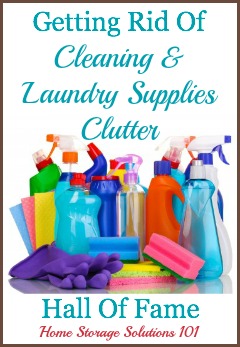cleaning and laundry supplies clutter