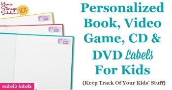 Personalized book, video game, CD and DVD labels for kids
