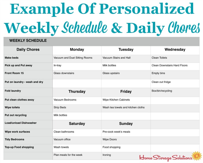 Daily Household Chores Chart