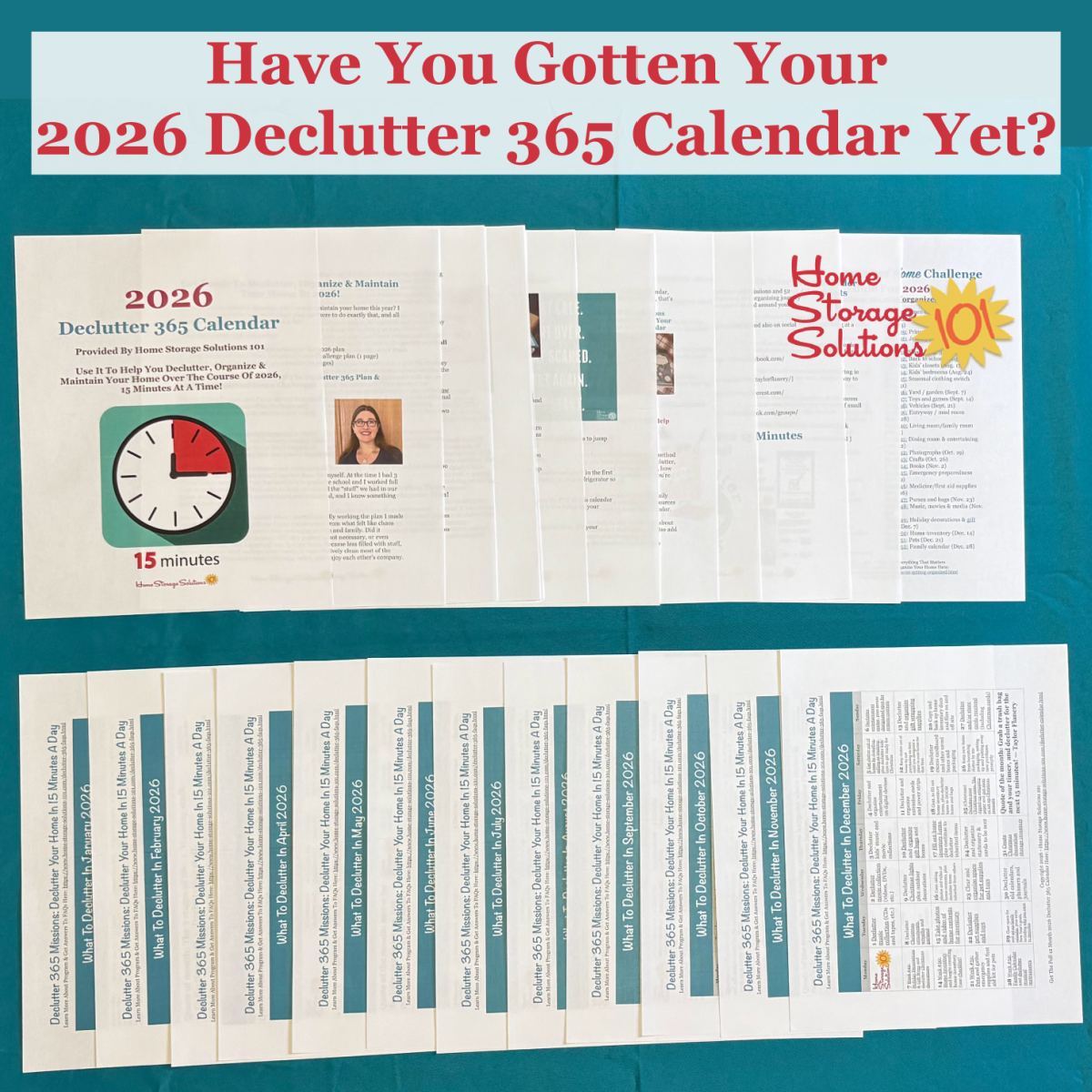 Get the full 2026 Declutter 365 calendar, a step by step plan to get your home decluttered without overwhelm {on Home Storage Solutions 101} #Declutter365 #DeclutteringHome #DeclutterTips