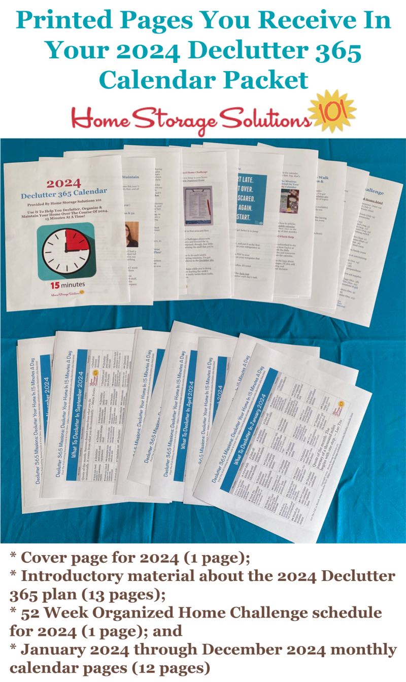 Get Your Printed 2024 Declutter 365 Calendar Packet