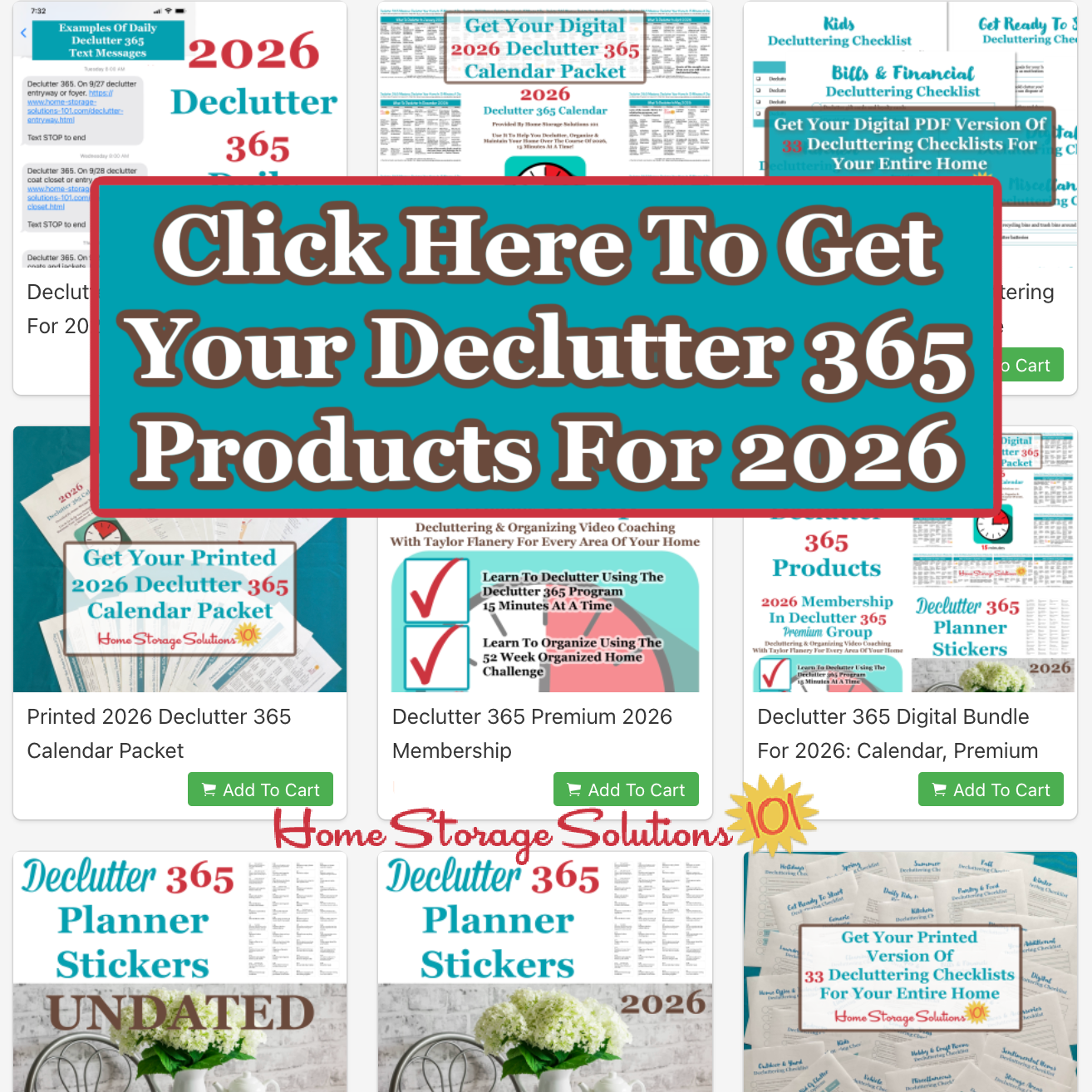Declutter 365 products to help you declutter your home over the course of this year