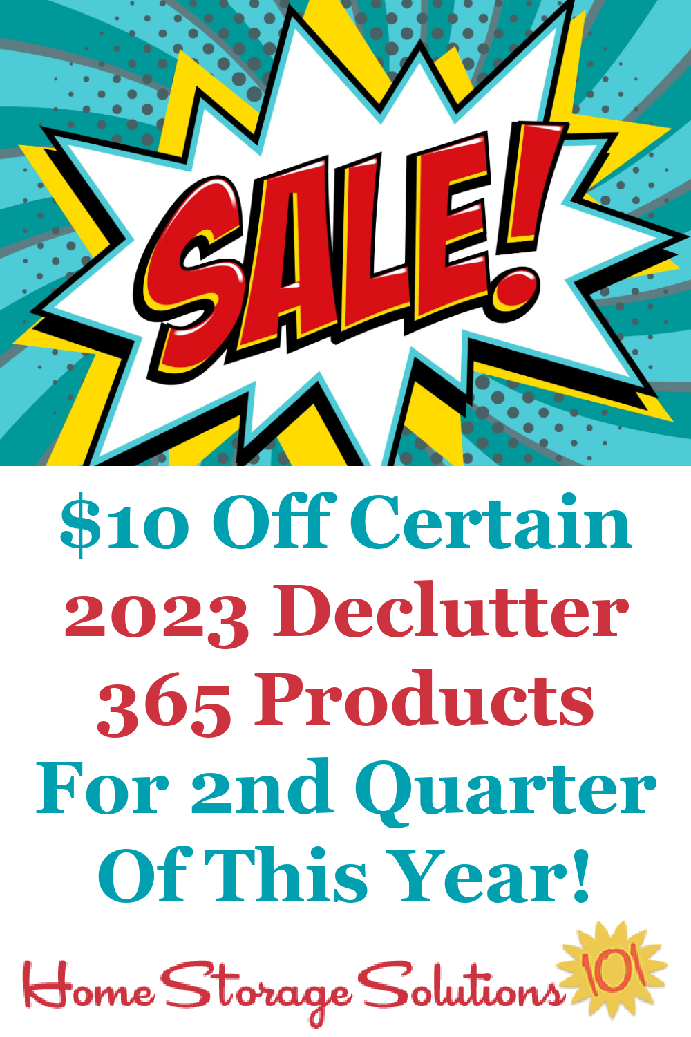 If you want to get your home decluttered, and have it stay that way, use some or all of these Declutter 365 products to help. Here's the products that are currently on sale {on Home Storage Solutions 101}