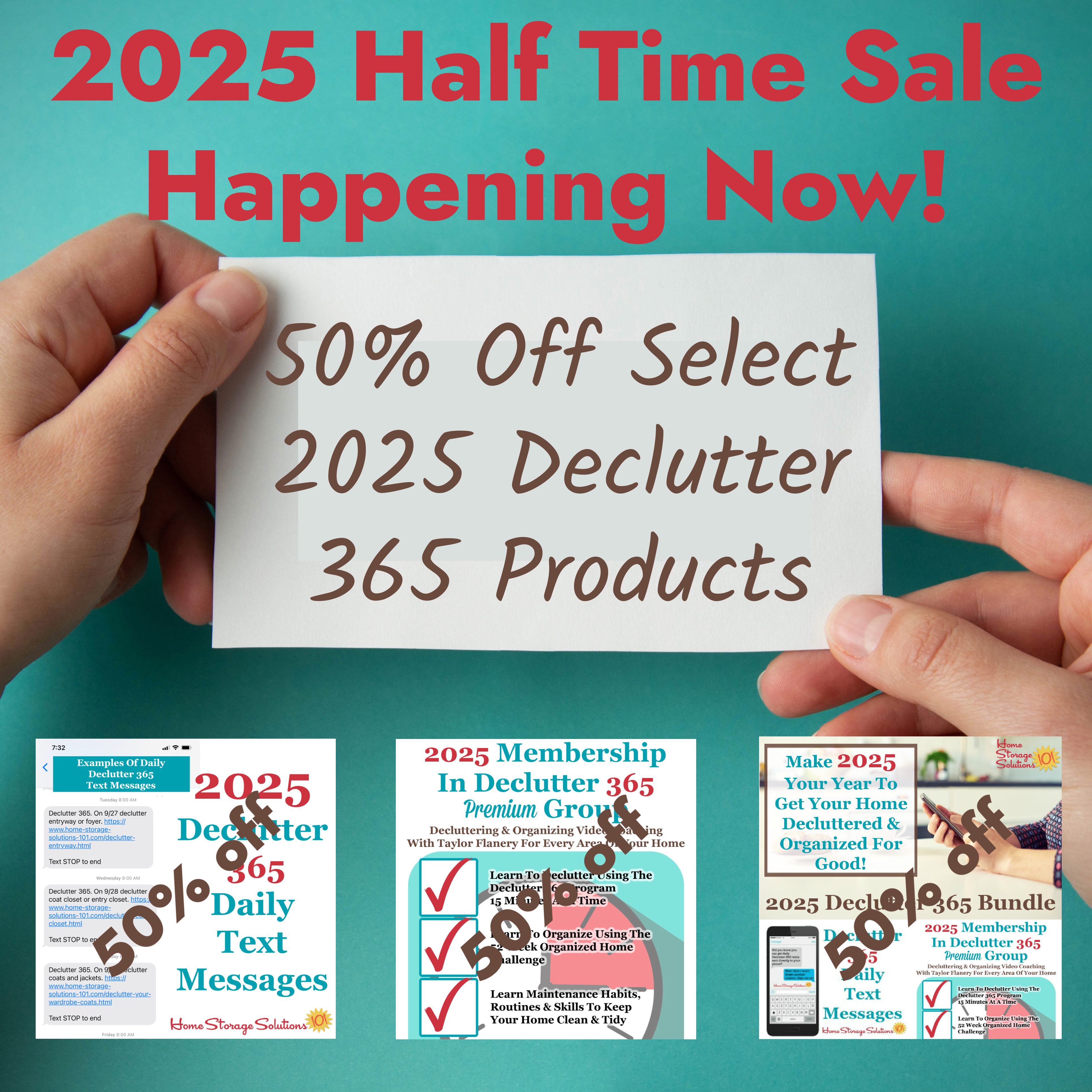 If you want to get your home decluttered, and have it stay that way, use some or all of these Declutter 365 products to help. Here's the products that are currently on sale {on Home Storage Solutions 101}