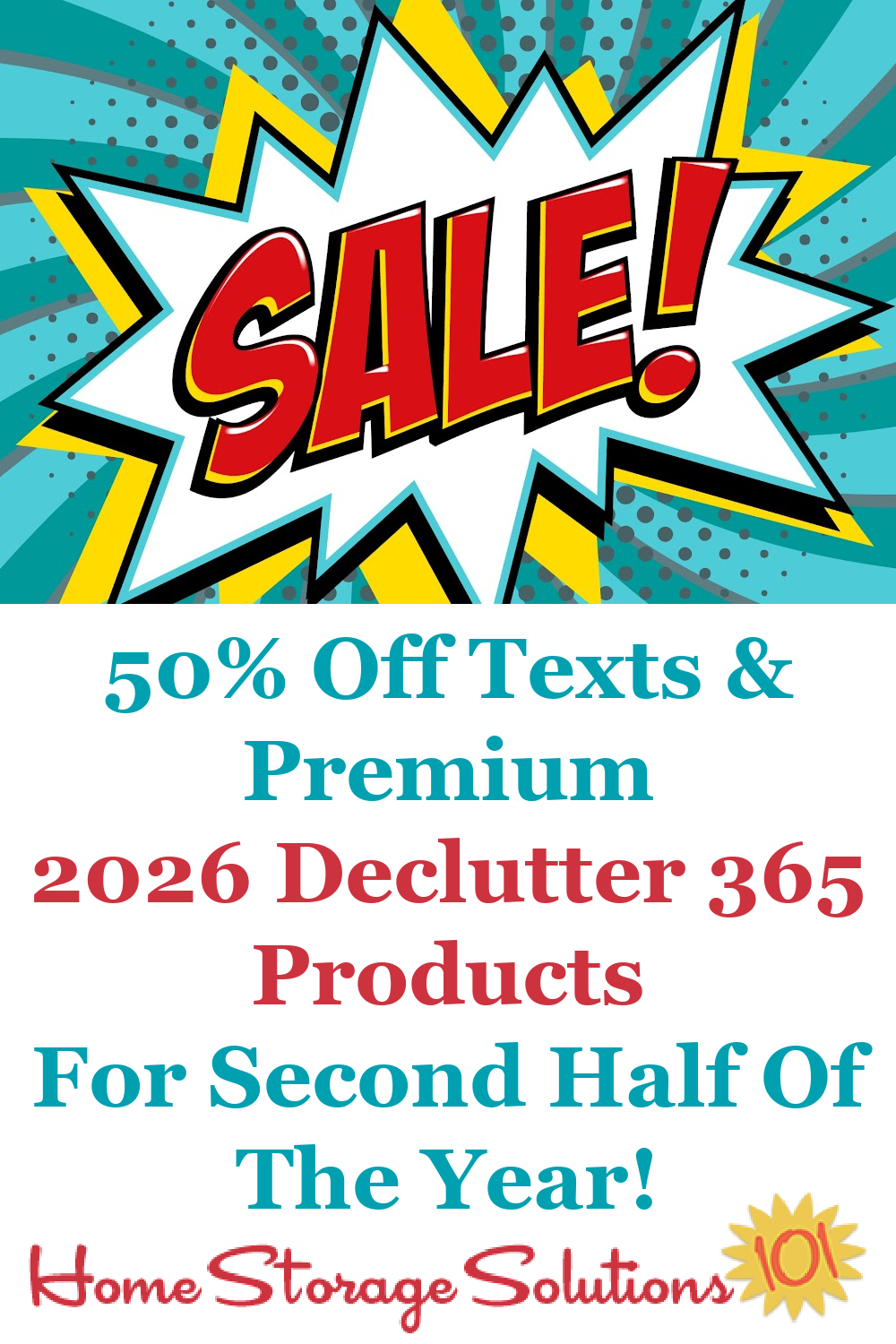 If you want to get your home decluttered, and have it stay that way, use some or all of these Declutter 365 products to help. Right now both the daily text messages and premium group, both for 2026, are on sale for 50% off {on Home Storage Solutions 101} If you want to get your home decluttered, and have it stay that way, use some or all of these Declutter 365 products to help. Right now both the daily text messages and premium group, both for 2026, are on sale for 50% off {on Home Storage Solutions 101}