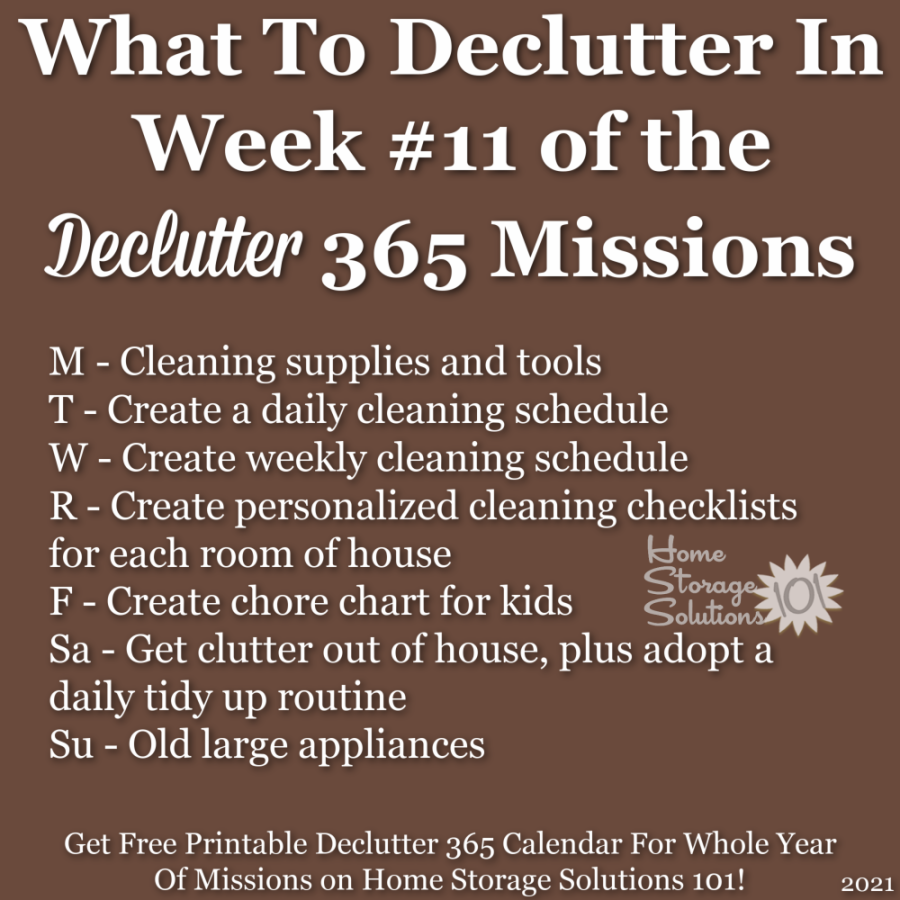 March Declutter 365 Calendar 15 Minute Daily Missions For Month
