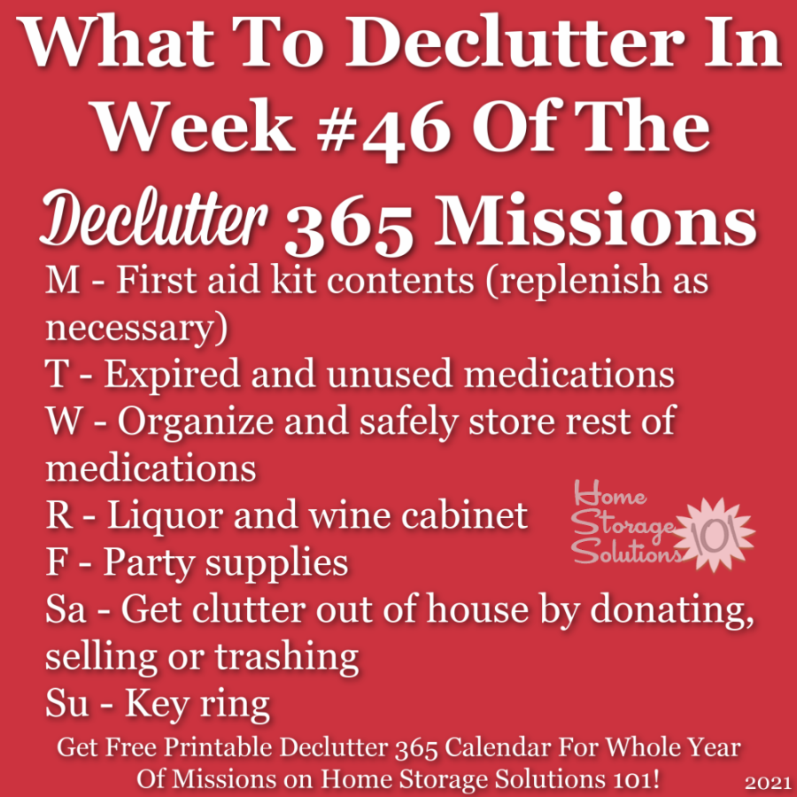What to declutter in week #46 of the Declutter 365 missions {get a free printable Declutter 365 calendar for a whole year of missions on Home Storage Solutions 101!}