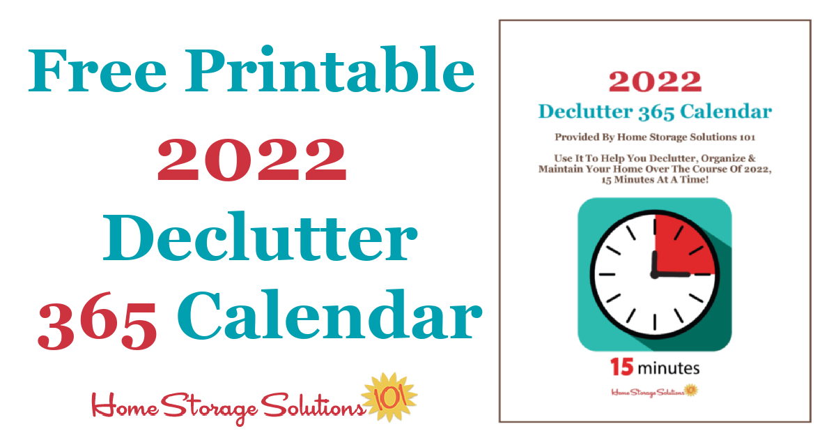 Free 2022 Printable Declutter 365 Calendar: 15 Minute Daily Missions
