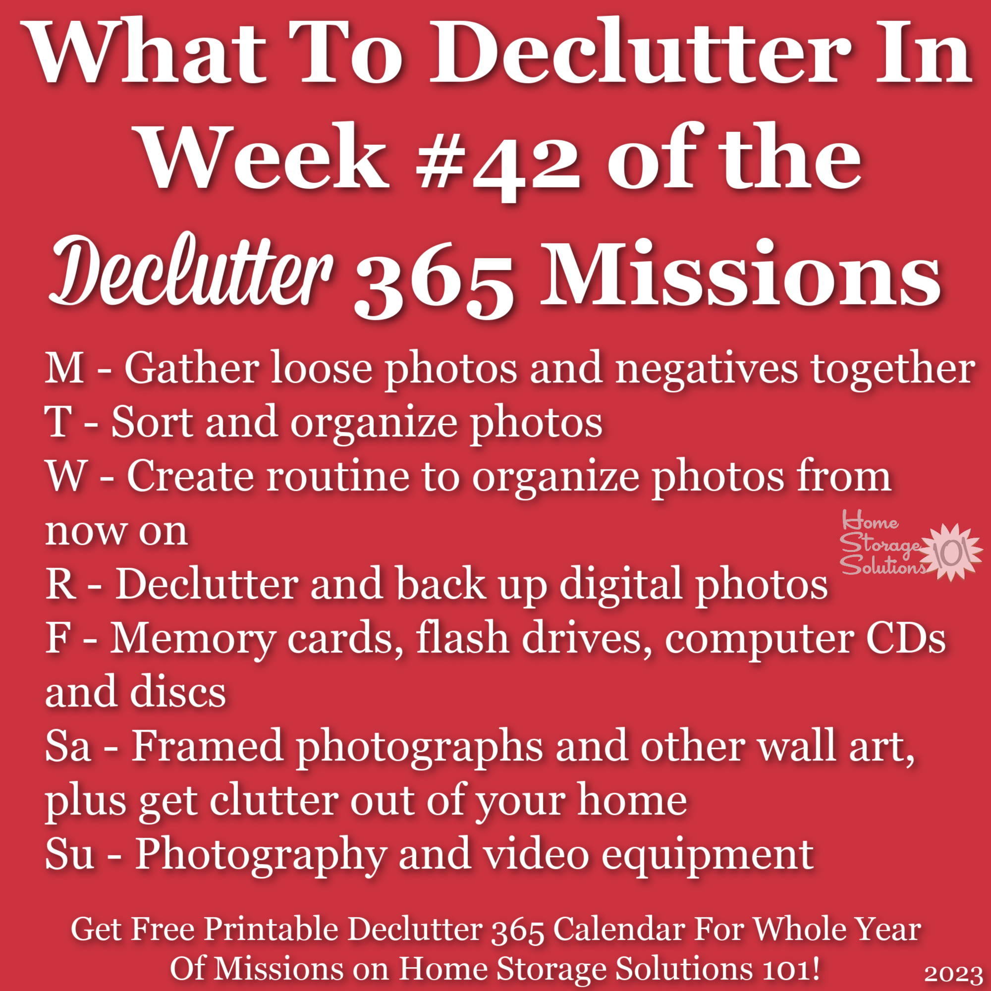 October Declutter 365 Calendar: 15 Minute Daily Missions For Month