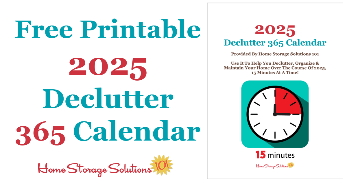 Free 2025 Printable Declutter 365 Calendar: 15 Minute Daily Missions