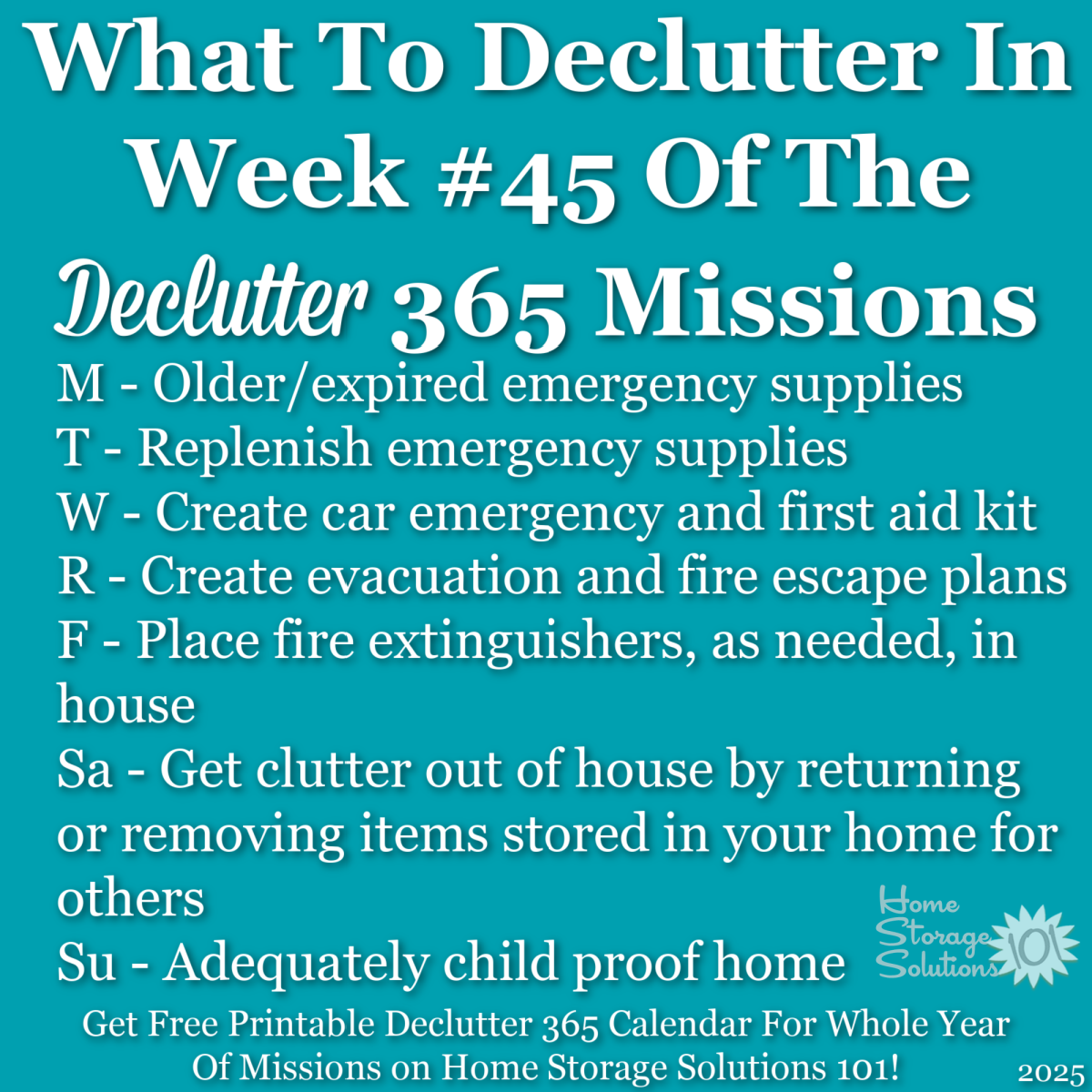 What to declutter in week #45 of the Declutter 365 missions {get a free printable Declutter 365 calendar for a whole year of missions on Home Storage Solutions 101!}