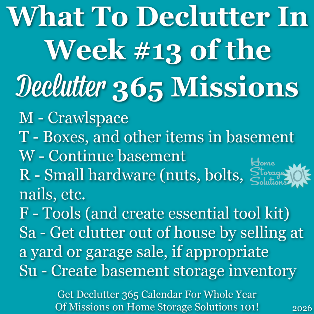 What to declutter in week #13 of the Declutter 365 missions {get a Declutter 365 calendar for a whole year of missions on Home Storage Solutions 101!}