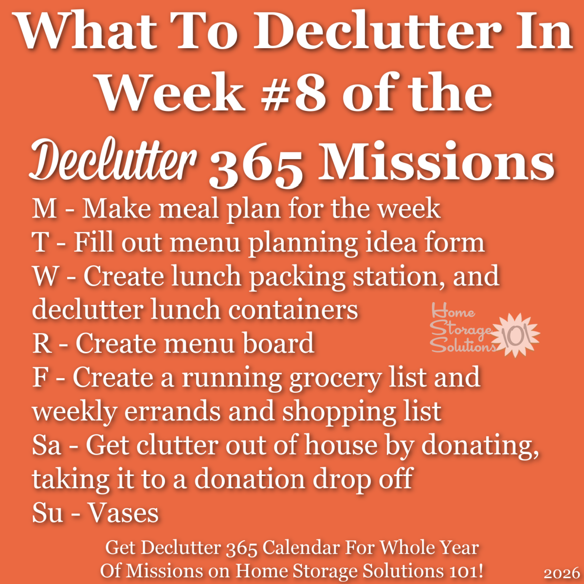 February Declutter 365 Calendar: 15 Minute Daily Missions For Month