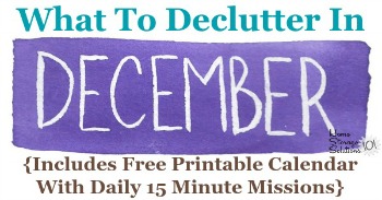 November Declutter 365 Calendar: 15 Minute Daily Missions For Month
