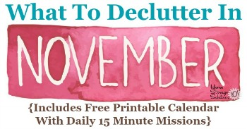 What to declutter in November