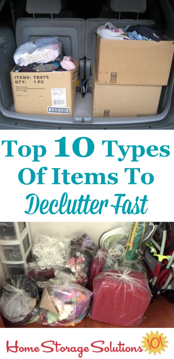 Top 10 types of items to declutter fast {on Home Storage Solutions 101}