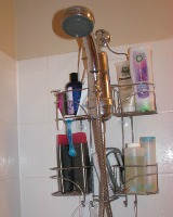 shower and bathtub clutter