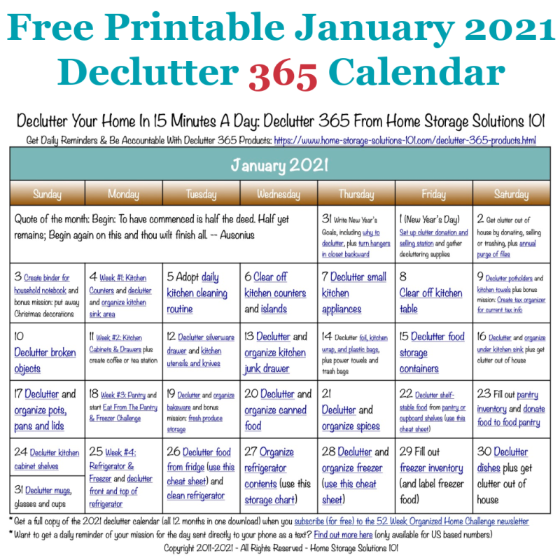 11i Ypwhckrufm declutter calendar 2021