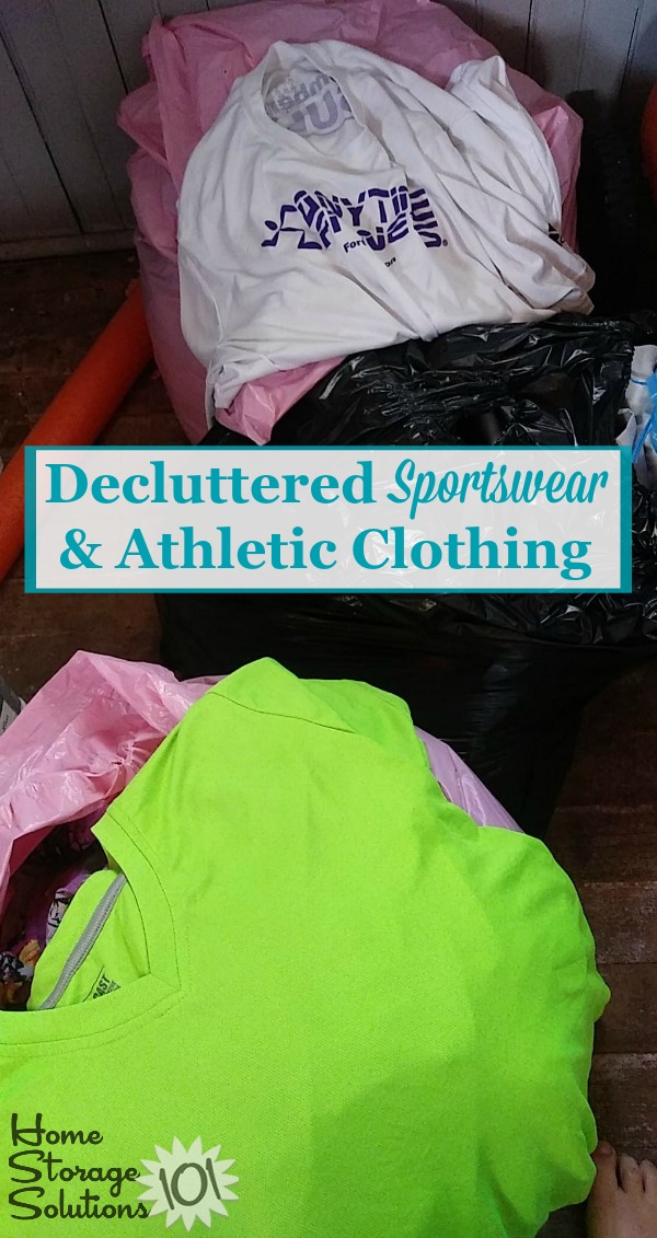 How to declutter sportwear and athletic clothing from your closet {on Home Storage Solutions 101} #DeclutterClothes #DeclutteringClothing #DeclutterCloset