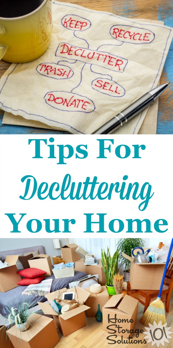 Tips for #decluttering your home, including dealing with emotions and psychology surrounding #clutter, plus practical tips for removing junk and excess stuff from every room in your home {a series on Home Storage Solutions 101} #Declutter