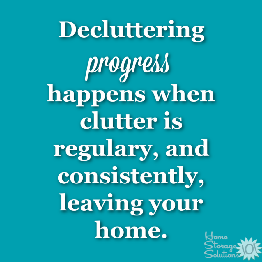 What decluttering progress looks like in your home: It happens when clutter is regularly, and consistently, leaving your home {on Home Storage Solutions 101} #Declutter365