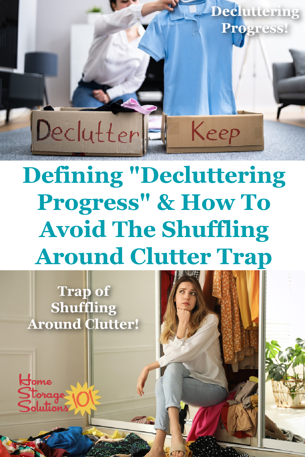 Use this definition of decluttering progress to make sure you continue to head to your ultimate goal, a clutter free house, and avoid the trap of shuffling around your clutter {on Home Storage Solutions 101} #Decluttering #Declutter365 #Declutter