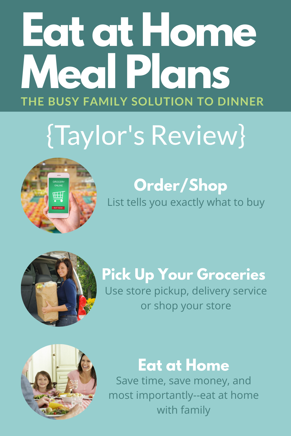 Here's Taylor's review of the Eat At Home monthly meal plans, to help you save time and money, while being able to eat meals as a family, at home, more often {on Home Storage Solutions 101} #EatAtHome #MealPlanning #MealPlans