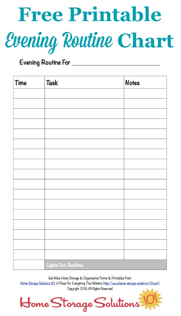 Daily Task Chart