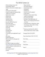 first aid kit contents list