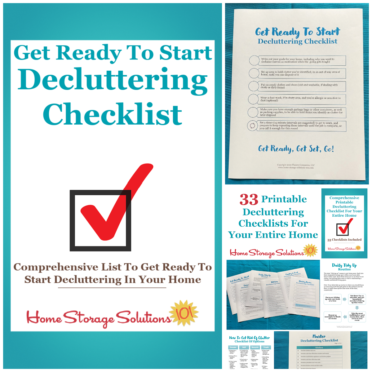 Get this get ready to start decluttering checklist and 32 other decluttering checklists for your home {on Home Storage Solutions 101} Get this get ready to start decluttering checklist and 32 other decluttering checklists for your home {on Home Storage Solutions 101}