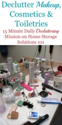 makeup cosmetics rid declutter organization toiletries solutions storage clutter excess step